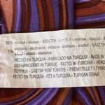 ZARA Purple Brown Swirl High Rise Retro Hippie Ankle Flared Pants Size M Photo 5