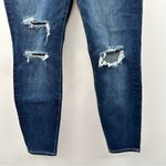 American Eagle American‎ Eagle Dark Wash Mid Rise Curvy Jegging Distressed Jeans Size 4 Short Photo 2