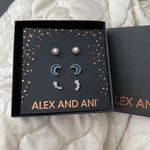 ALEX AND ANI NWB Wish Upon a Star Stud Earrings Set of 3 Rafaelian Silver Pearl Moon Photo 2