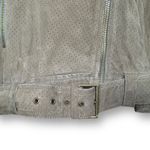 Ted Baker Louiey Convertible Perforated Suede Biker Moto Jacket Olive Green Photo 13