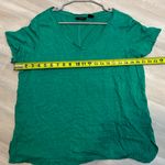 Tahari  Teal Short Sleeve V-Neck Top Photo 5