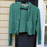 American Eagle  Outfitters Green Hooded Cardigan Photo 2