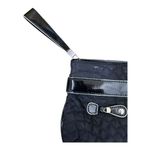 Vera Bradley  Quilted Clutch Wrist Black Patent Leather Purse Silver Tone Accents Photo 1