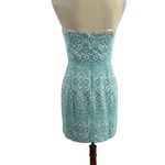 Amanda Uprichard Blue Floral Strapless Bodycon Tube Dress Womens Small Photo 3
