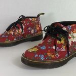 Dr. Martens  Burgundy Floral Boots Women Size 5 Photo 7