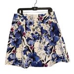 White House | Black Market  Skirt Blue White Floral Pleated, Sz 12 Photo 1