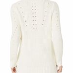 Kensie  Sweater‎ Size Small Pointelle Knit Turtleneck Pullover in Vanilla Cozy Photo 4