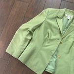 Green Silk Vintage Judith Hart Blazer Size 10 Gray Photo 3