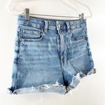 American Eagle  High Rise Stretch Cutoff Mom Jean Denim Shorts Blue 6 Photo 6
