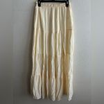 Windsor Cream Front Slit Tiered Maxi Skirt S Photo 2