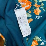 Cupshe  Bikini Bottoms Womens Large Teal Floral High Waisted Rose‎ Print Swimwear Photo 2