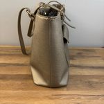 Madison West  Large Leather Tote Bag Gold Bronze Photo 3