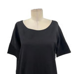 HATCH Black Short Sleeve Scoop Neck Ponte T Photo 1