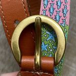 Vineyard Vines  Patchwork Silk Leather Buckle Belt  Women’s XS Preppy Coastal Photo 5