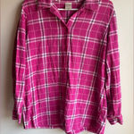Blair  Vibrant Pink Plaid Flannel 100% Cotton Size Medium Photo 0