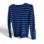 U.S. Polo Assn. blue white striped cable knit V-neck sweater Large Photo 2