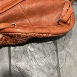 Vilenca Brown Leather Basketweave Backpack Photo 2