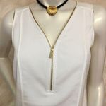 Calvin Klein  Gold Zipper V Neck Tank Photo 0