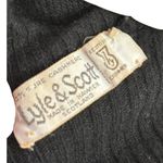 Vintage Lyle & Scott Cashmere Ribbed Mock Neck Ruffle Sweater Women XS Preppy Black Photo 2