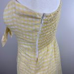 Faithfull the Brand NWT Linen Rodeo Dress Sz 6 Gingham Kivotos Yellow Tie Front Photo 3