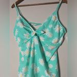 Arizona Jeans New Junior’s XXL Teal Floral Daisy Swim Top Bikini V neck Swimsuit Swimwear Photo 3