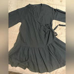ASOS  Black Cotton Wrap Dress Short Size 4 Photo 0