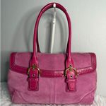Coach y2k Vintage 2004 Pink Hampton Suede SOHO Flap Satchel Photo 1