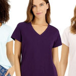 Charter Club  Women’s V-Neck Sleep T-Shirt Bundle – 3 Pack – Size XXL Photo 0