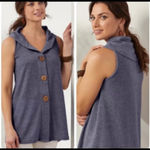 Soft Surroundings  Tunic 3‎ Button Vest Sleeveless Shawl Sweater Top Size Small Photo 5
