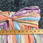 Lulus  size medium peach multi striped midi dress and scarf set new with tags Photo 7