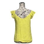 Skies Are Blue Butter Yellow Crepe Blouse Beach Coastal Cowgirl Preppy Capsule S Photo 3