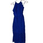 Slate + Willow Cobalt Blue Lace Sleeveless Partially Lined Midi Dress Size 4 Photo 3
