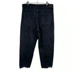 Whistles Black Dark Wash Wide‎ Leg Frayed Hem Jeans Size 32 Photo 2