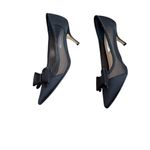 Nina Women's  Bianca Black Mesh Pointed Heels with Bow Accent Photo 4