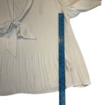 Nanette Lepore Ivory Pleated Tie Neck Blouse Classic Dressy Size L Long Sleeve Photo 8