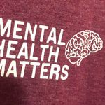 Mental Health Matters Women’s Size Large Wine Color Short Sleeve Tee Photo 1