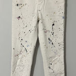 Rare CLOSED GLOW Special Edition Straight Cropped Ankle Jeans Paint Splatter 25 Blue Photo 0
