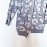 La Miel Cozy Soft Grey Leopard Cheetah Open Cardigan Size Small Photo 2