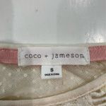 Coco + Jaimeson Cream Lace Crochet Top Size Small Boho Tan Photo 4