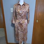 Jacqueline De Yong JDY Fifi printed 3/4‎ sleeve midi dress size EU34 US size 4 Gold Photo 3