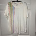 Anthropologie by  Rainbow Stripes Graphic Tee Women's Size Large 100% Cotton Knit Photo 10