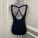 Free People  Womens Black Stretch Jersey Strappy Back Fitted V-Neck Tank Top XS Photo 2