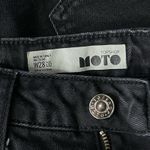 Topshop MOTO SZ W28 Cut-Off Jean Shorts Stretch Pocket Frayed Hems Zip-Fly Black Photo 3