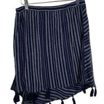 Aerie Striped Tassel Wrap Skirt in Navy/White Size L Photo 7
