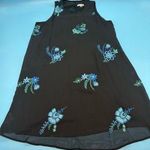 Calvin Klein Shift Knee Length Blue Embroidered Floral Dress Size 12 Photo 0