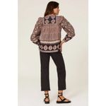 💕SEA NEW YORK💕 Margo Quilted Top ~ 100% Cotton Purple Border Print Large NWOT Photo 7