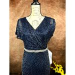 Mac Duggal  Beaded Butterfly Sleeve Column Gown - Midnight - size 8 Photo 6