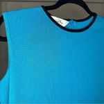 Ming Wang Slinky Knit Tank Top Turquoise Blue Round Neck Pullover Shirt Size M Photo 5