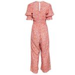 Faithfull the Brand Womenâ 4 Orange & Pink Floral Flower Jumpsuit Romper Photo 3