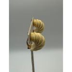 VTG Chunky Swirl Hoop Earrings Cream Gold Tone Clip On Statement Retro Photo 5